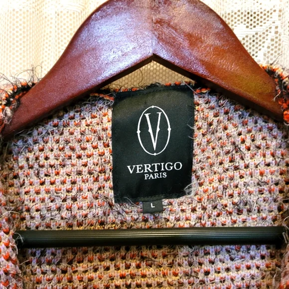 VertigoParis Womens Sz L Super Soft Colorful Aztec Print Cardigan Sweater w/Hood - Picture 4 of 9